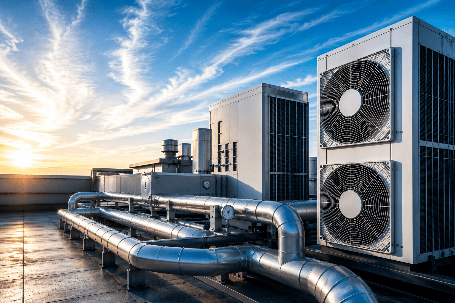 HVAC technician servicing air conditioning unit