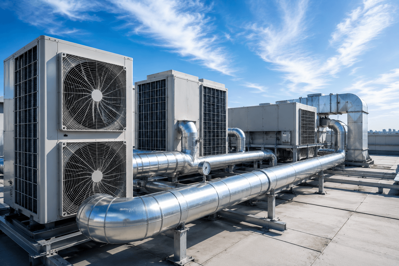 CoolPoint HVAC technicians with commercial air conditioning systems